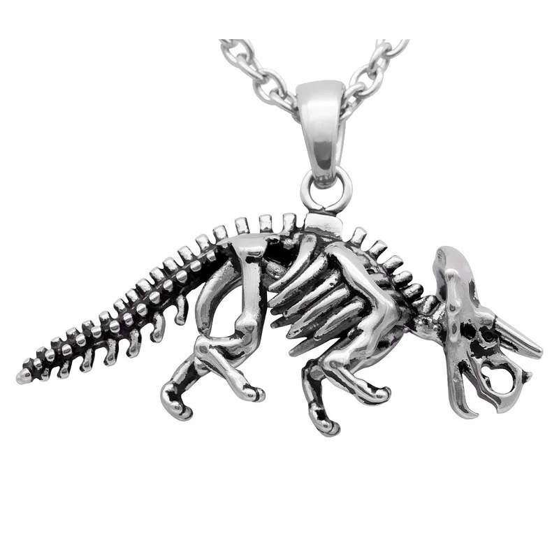 

New trend line creative dinosaur skull pendant gothic men and women fashion jewelry necklace retro hip hop accessories gift