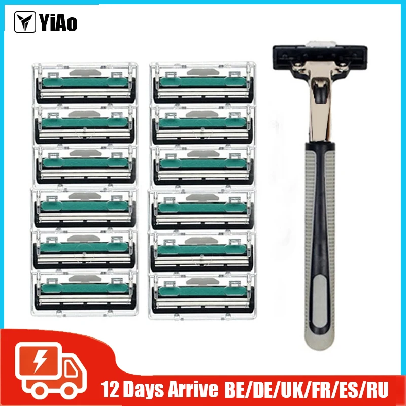 Ручная бритва для женщин и мужчин безопасная с лезвиями бритья ручной инструмент