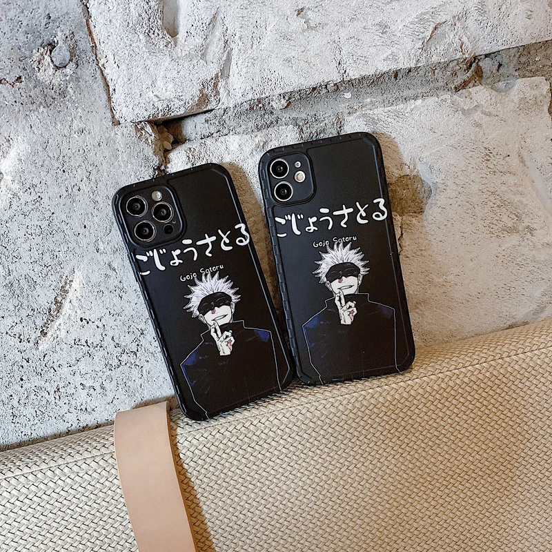 

Japanese Anime Jujutsu Kaisen Gojo Satoru Phone Case For iPhone 13 12 11 Pro Max X Xs Max Xr 7 8 Puls Black Soft Silicone Cover