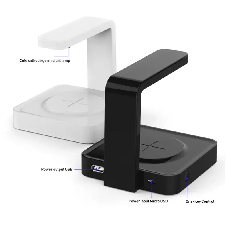

2020 New 2In1 Fast Charging Adapter Wireless Charger UVC Sterilizer Light UV Cell Phone Cleaner for iPhone An-droid Smart Phones