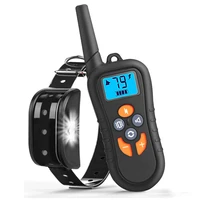 remote electronic dog training collar shock vibration beep rechargeable waterproof with lcd display for all size pet e collar