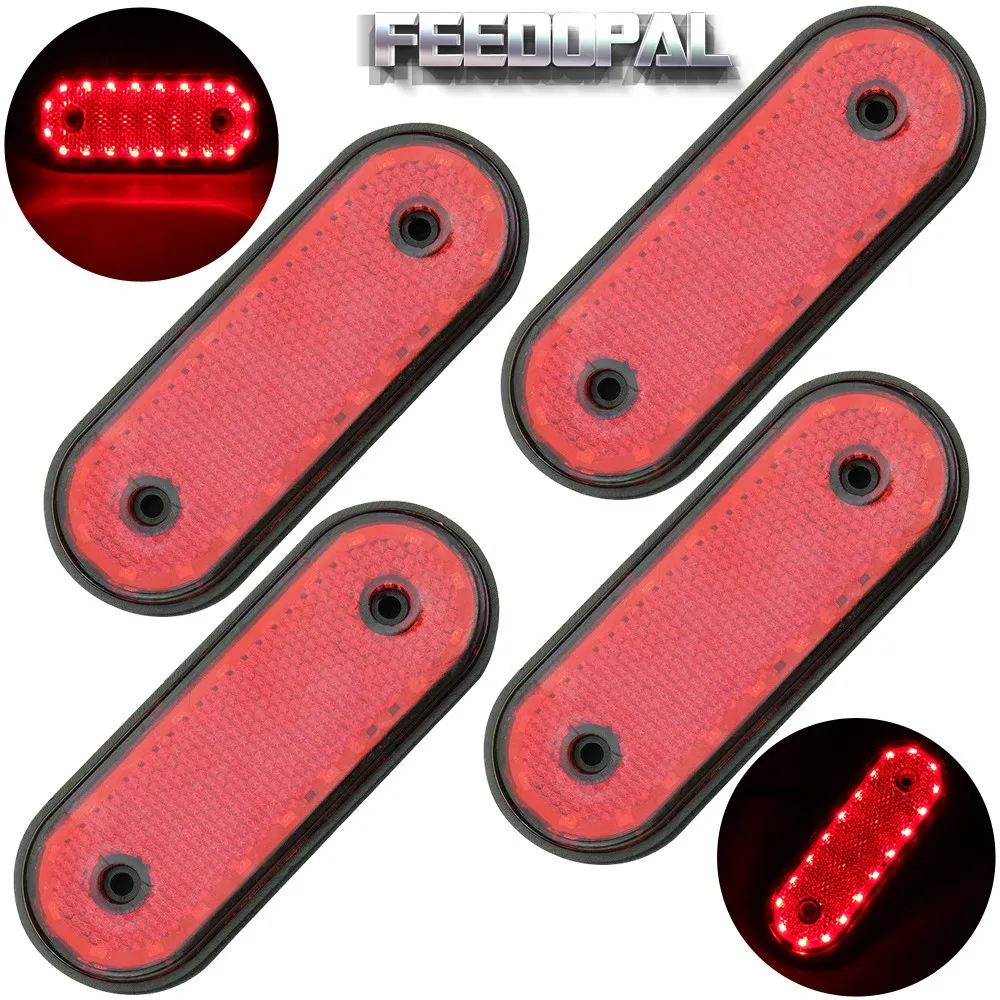 FEEDOPAL 4X 20 светодиодный Овальный Красный боковые габаритные индикатор сигнала