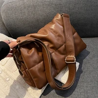 vintage large armpit bag 2021 winter new quality soft pu leather womens designer handbag luxury brand shoulder messenger bag