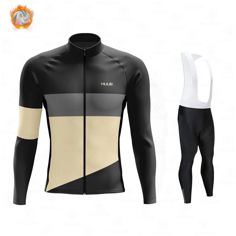 

Новинка 2021, HUUB зимний теплый флисовый комплект, одежда для велоспорта, мужской костюм из Джерси, спортивная одежда для езды на велосипеде, од...