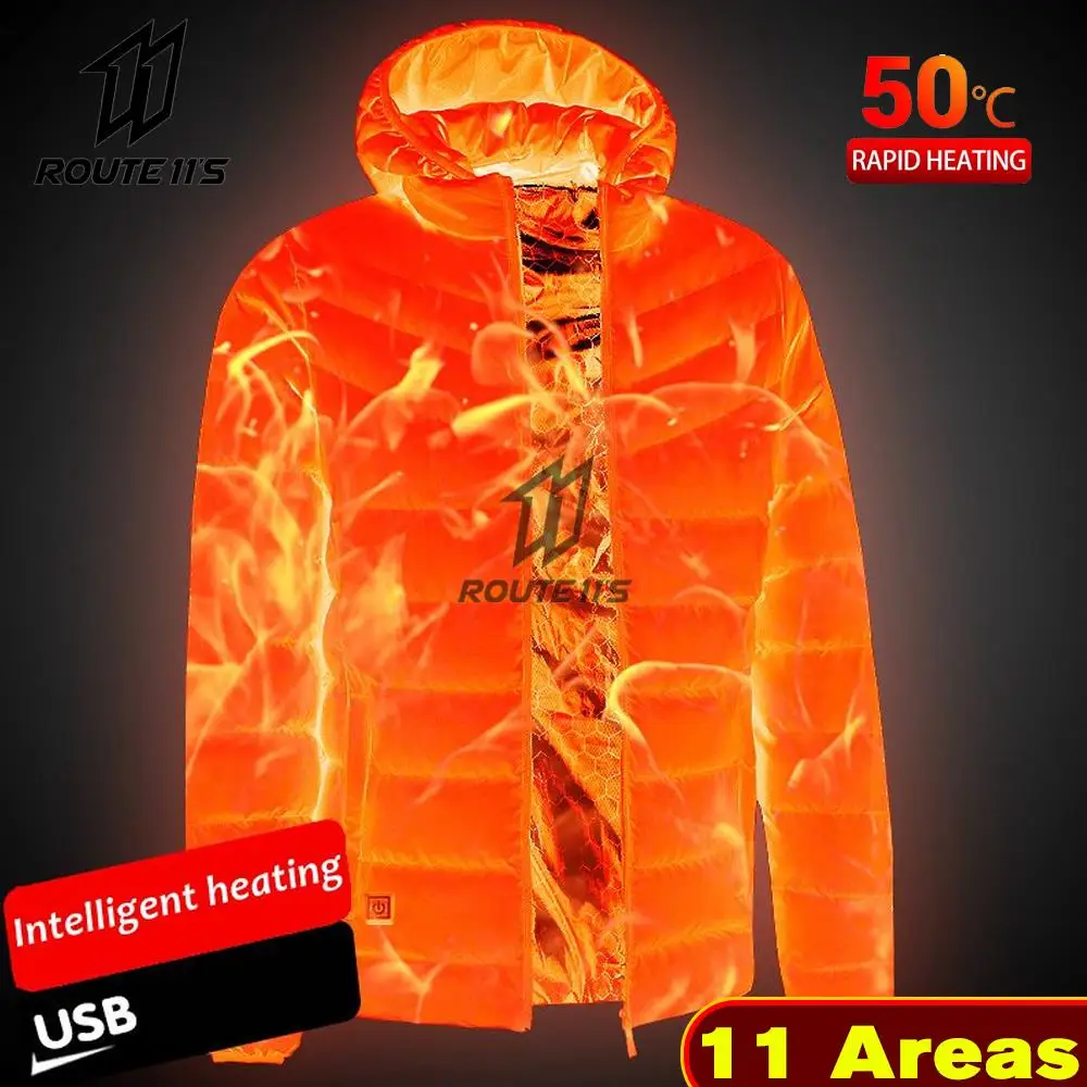 

Новая мотоциклетная куртка, Мужская теплая куртка, уличная куртка с USB-аккумулятором и длинным рукавом, теплая куртка с капюшоном, сохраняет...