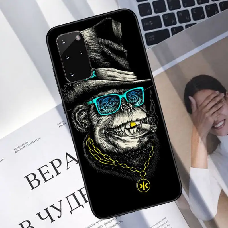 

smoking monkey Phone Case for samsung galaxy s21 s20 fe s10 s9 s8 s30 note 20 10 ultra plus pro lite 5G coque