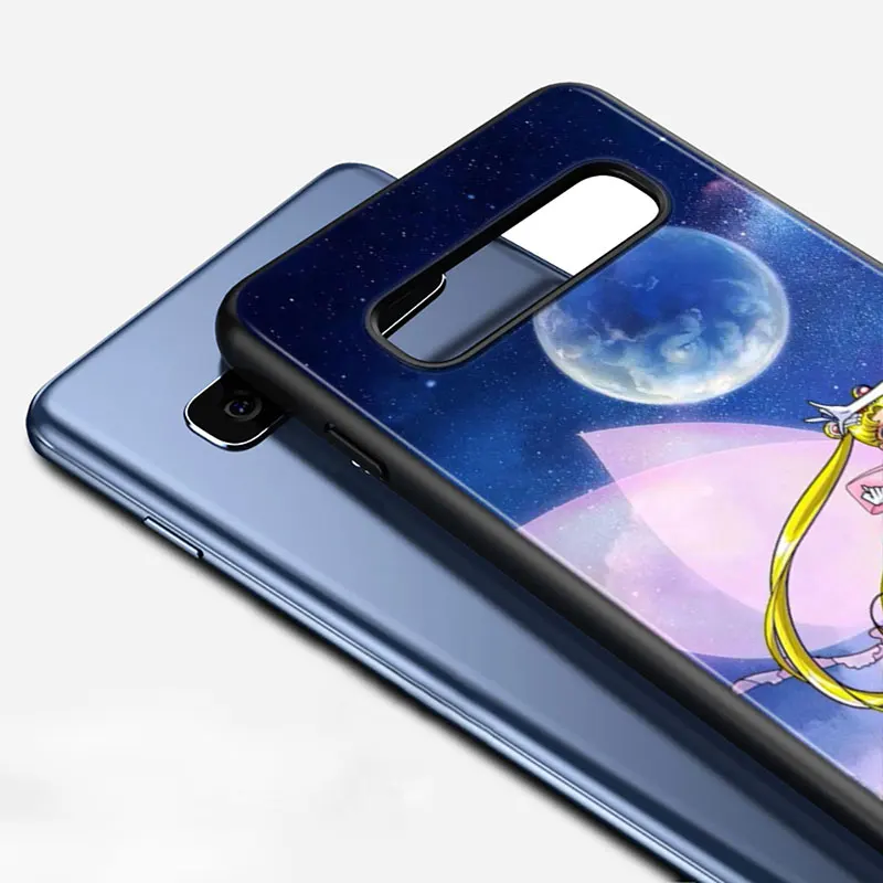 

Silicone Black Cover Cute Sailor Moon for Samsung Galaxy Note 10 Pro 9 8 Plus S10 5G S9 S8 S7 Plus S6 Phone case