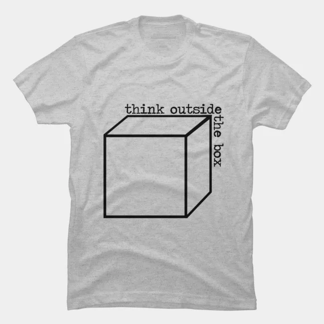 

Summer Fashion Printed men's T-shirt 100% Cotton Men Think Outside The Box Unique Creative Short Sleeve Graphics