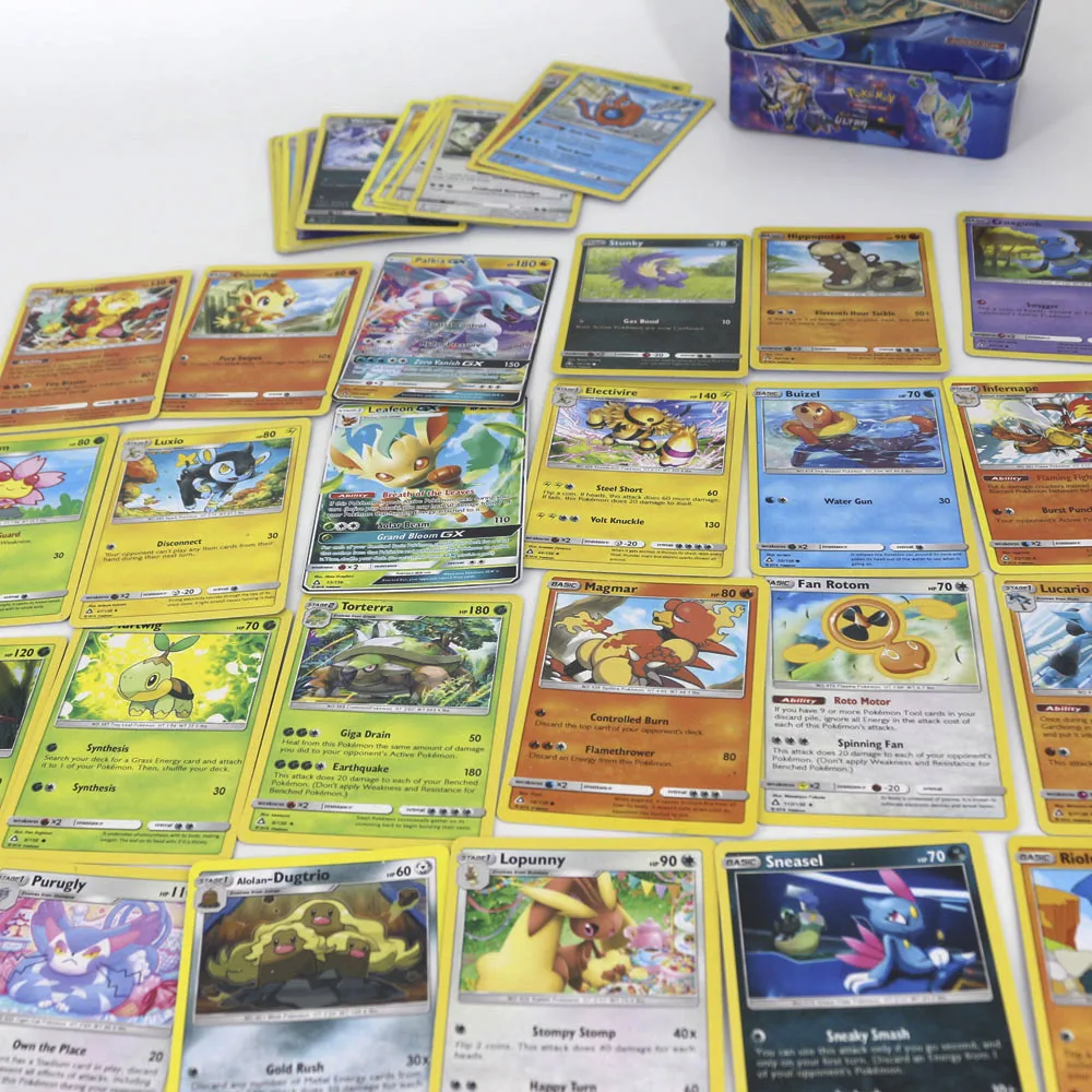 Takara Tomy 42 шт. карты покемона для детей игральные коллекции игрушек в металлической