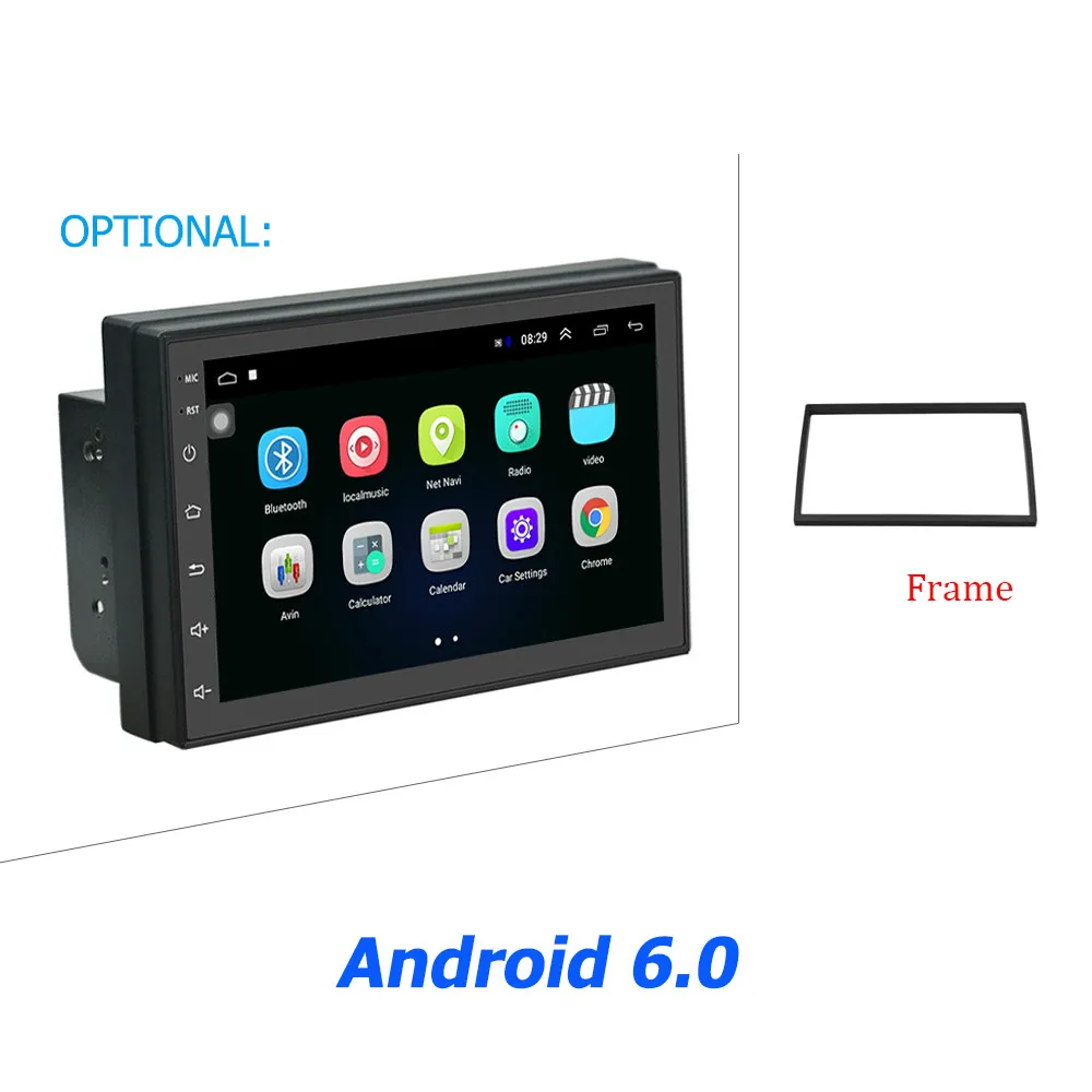 With Frame Hikity автомобильный мультимедийный плеер Andriod gps навигация 2DIN HD автомобильное радио Wi-Fi 2 Din " автомобильное аудио-радио стерео зеркало радиосвязь автомобиль - Цвет: With Frame