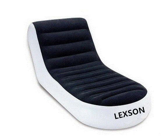 L-shape Foldable Chaise Lounge Chair Lazy sofa bed PVC flocking double inflatable outdoor 165*84*79 |
