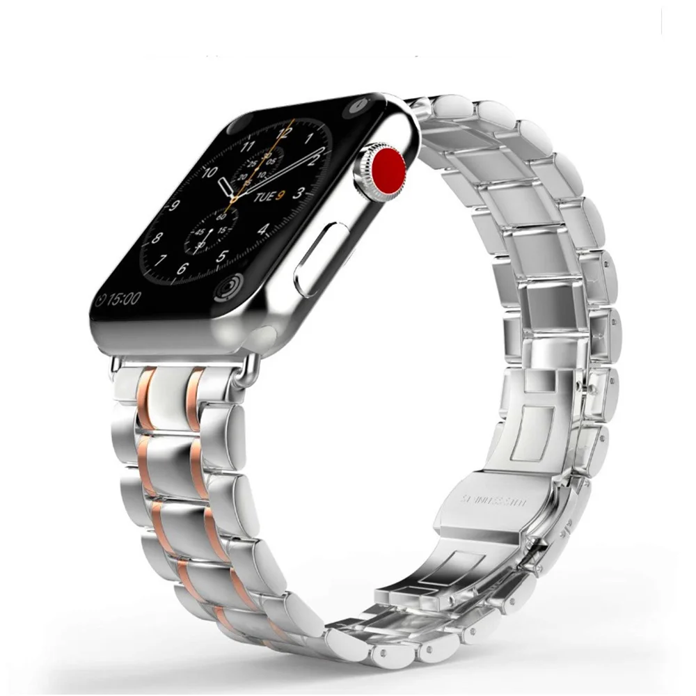 Ремешок из нержавеющей стали для Apple watch band 44 мм 42 металлический браслет бабочка