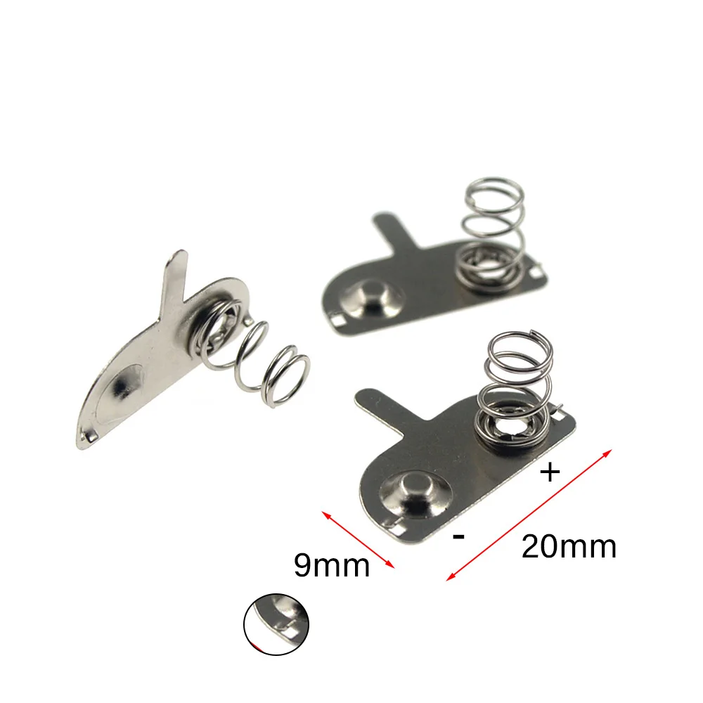 

10 шт./20x9 мм-+ сменная металлическая пружинная Контактная Пластина Серебряный полукруглый для батарей AA AAA чехол