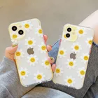 Для iPhone 13 Pro Чехол Дейзи Подсолнух Прозрачный чехол для телефона для iPhone 11 12 Pro Max XR XS Max 7 8 Plus X Мягкий противоударный бампер