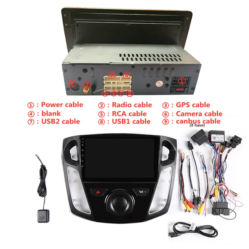 9" 4G RAM 8 cores Android Car DVD GPS Navigation For Ford Focus 2012 2013 2014 2015 audio stereo car radio headunit bluetooth |