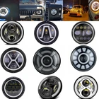 7 дюймовый светодиодный головной светильник Halo глаза ангела DRL светодиодный светильник для harley стержень FatBob Heritage Softail тонкий Deluxe горки Road King