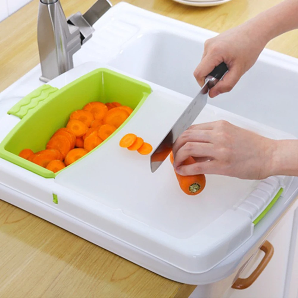 Разделочная доска для кухни со съемной сливной корзиной инновационный фильтр