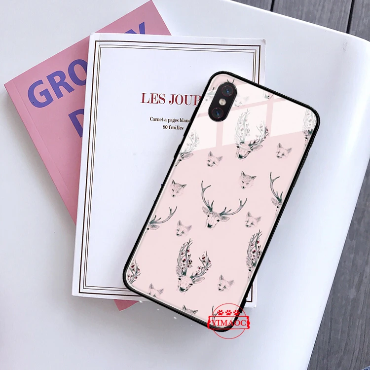 Beautiful Christmas Socks Deer Glass Case for Xiaomi 8 Lite 9 A1 A2 5X 6X F1 Redmi 4X 6A Note 5 6 7 Pro |