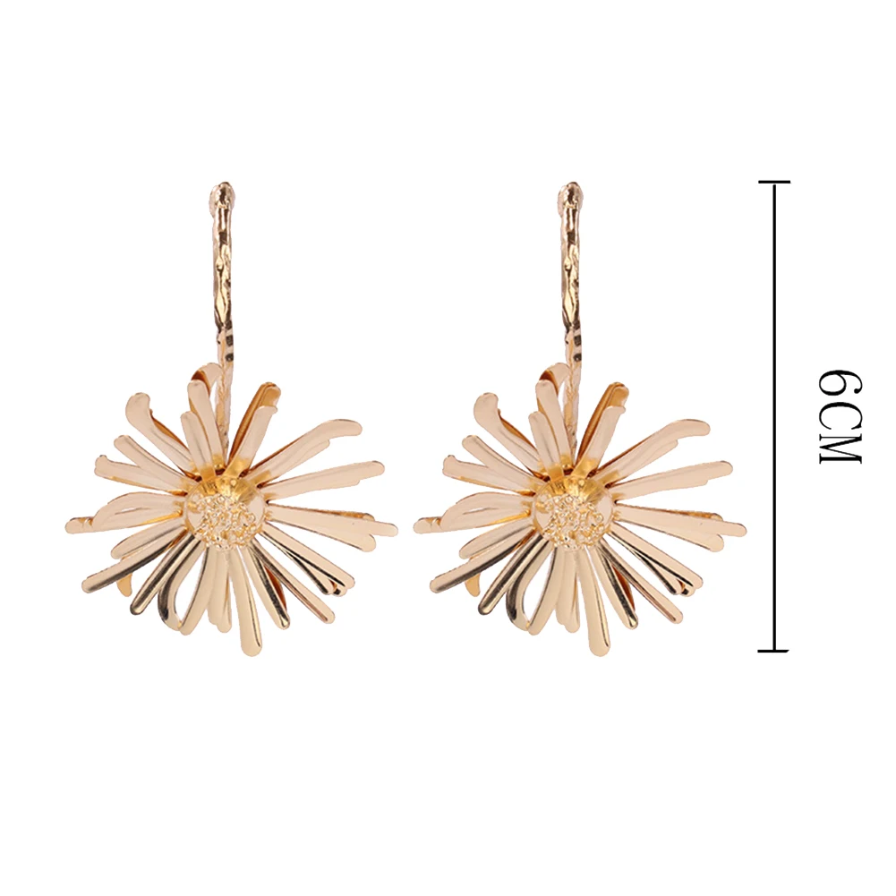 Vintage Women Earrings Daisy Flower Rhinestone Inlaid Pendant Stud Jewelry Gift New Woman's accesories | Украшения и