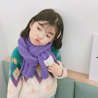 boys and girls autumn winter warm long knitting scarf children korean new thick solid color wool scarves baby kids