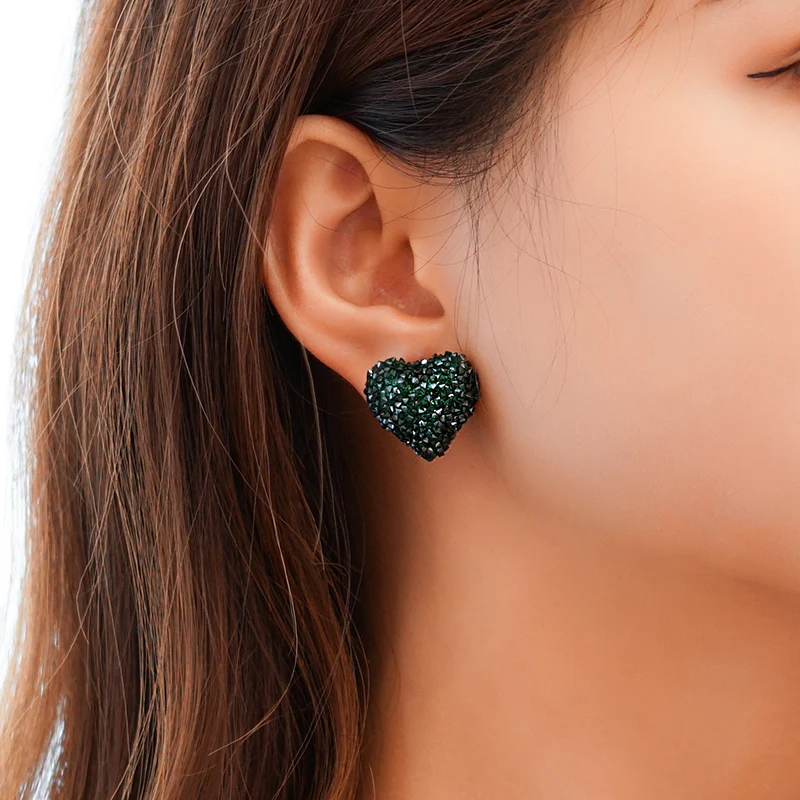 Серьги Xinwei S925 иголочки Маленькие сладкие конфетные сердца Цветные мини-штифты любви для девушек и женщин ювелирных изделий подарков 2019 новинка.