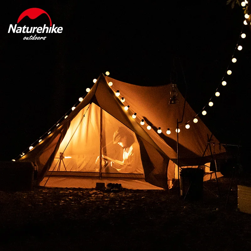 

Naturehike Brighten 12.3 Camping Tent Cotton Pyramid Tent Big Space 5-8 Persons Outdoor Picnic Windproof Family Party Hunting