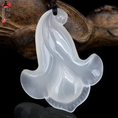 Резной кулон из натурального агата и магнолии ожерелье с китайскими бусинами