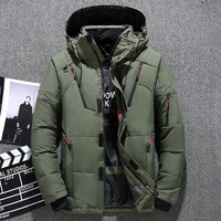 hot personality zipper pocket mens down jacket fashion winter mens jackets and coats thick warm hooded loose down jacket