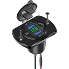 DIY Quick Charge 3,0 устройство для автомобиля с двумя портами USB Зарядное устройство QC3.0 переключатель вольтметра 36 Вт Водонепроницаемый Мощность для машине мотоцикле лодке грузовик гольф-кары