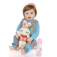 22'' Unique hand drawing silicone vinyl doll Open mouth bebe girl reborn doll simulation Waterproof education toy boy girl gift