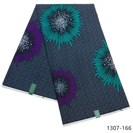 Latest Ankara Wax Fabric Guaranteed Real Wax 6yard/lot High Quality African Fabric Print For Sewing Dress 1307 - Цвет: 1307-166