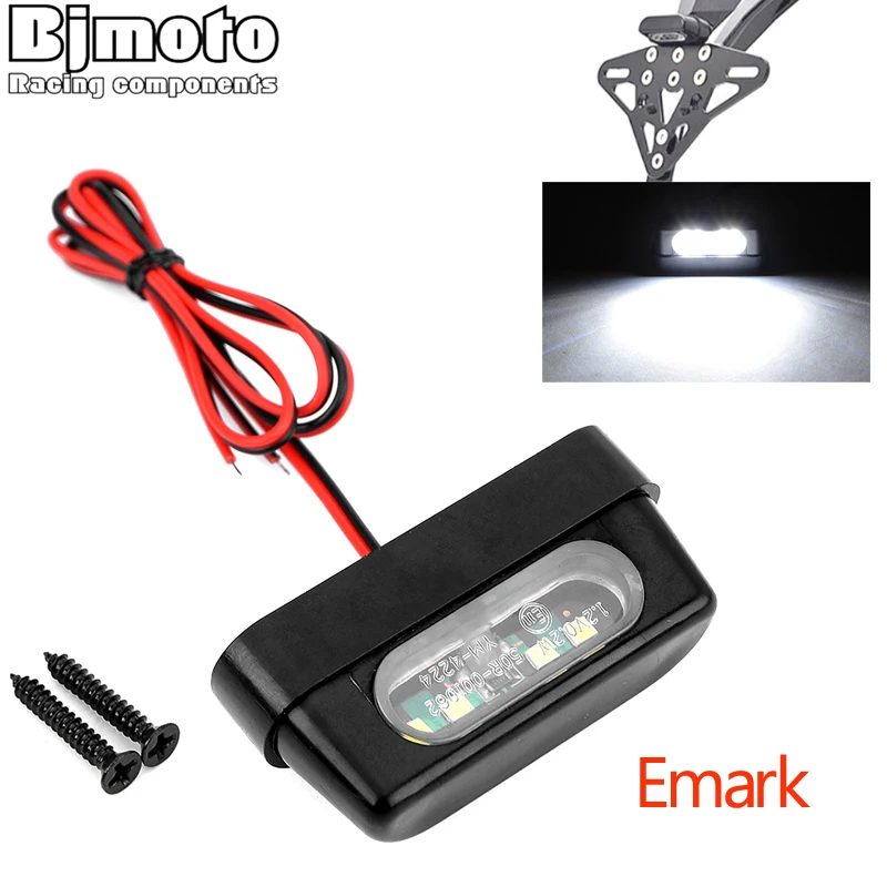 

12V Universal LED Motorcycle Tail Brake Rear License Plate Light Emark signal For Honda Kawasaki Yamaha flashing Indicator light