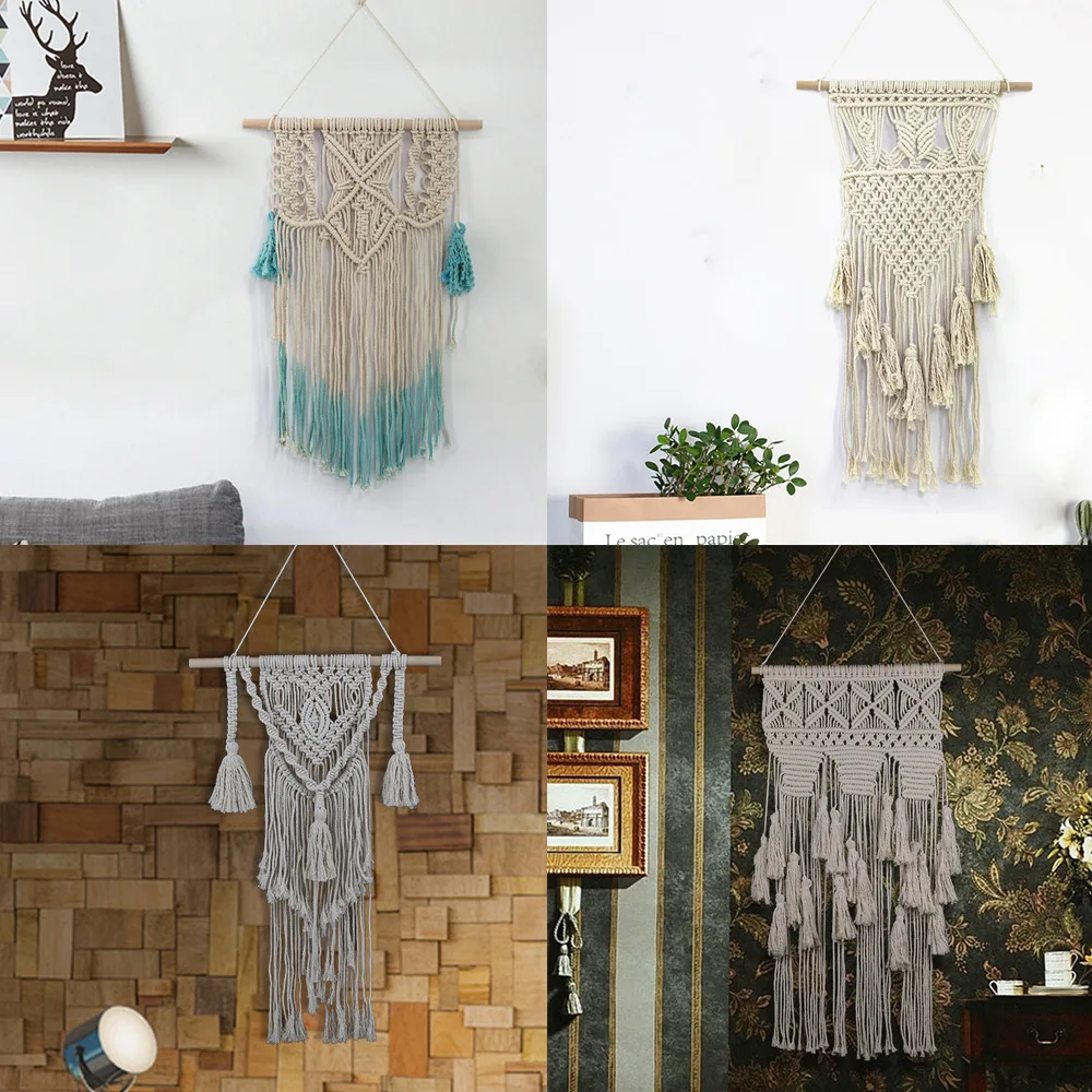 

Nordic cotton rope Hand woven Bohemian Wall Macrame Tapestry Wall Hanging Dreamcatcher Mandala Indian Home Decoration Gifts