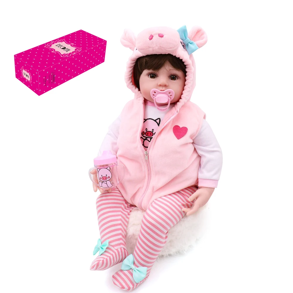 Decdeal Силиконовые Винил Reborn Baby Doll реалистичные глаза открытые Детские куклы 50 см/48