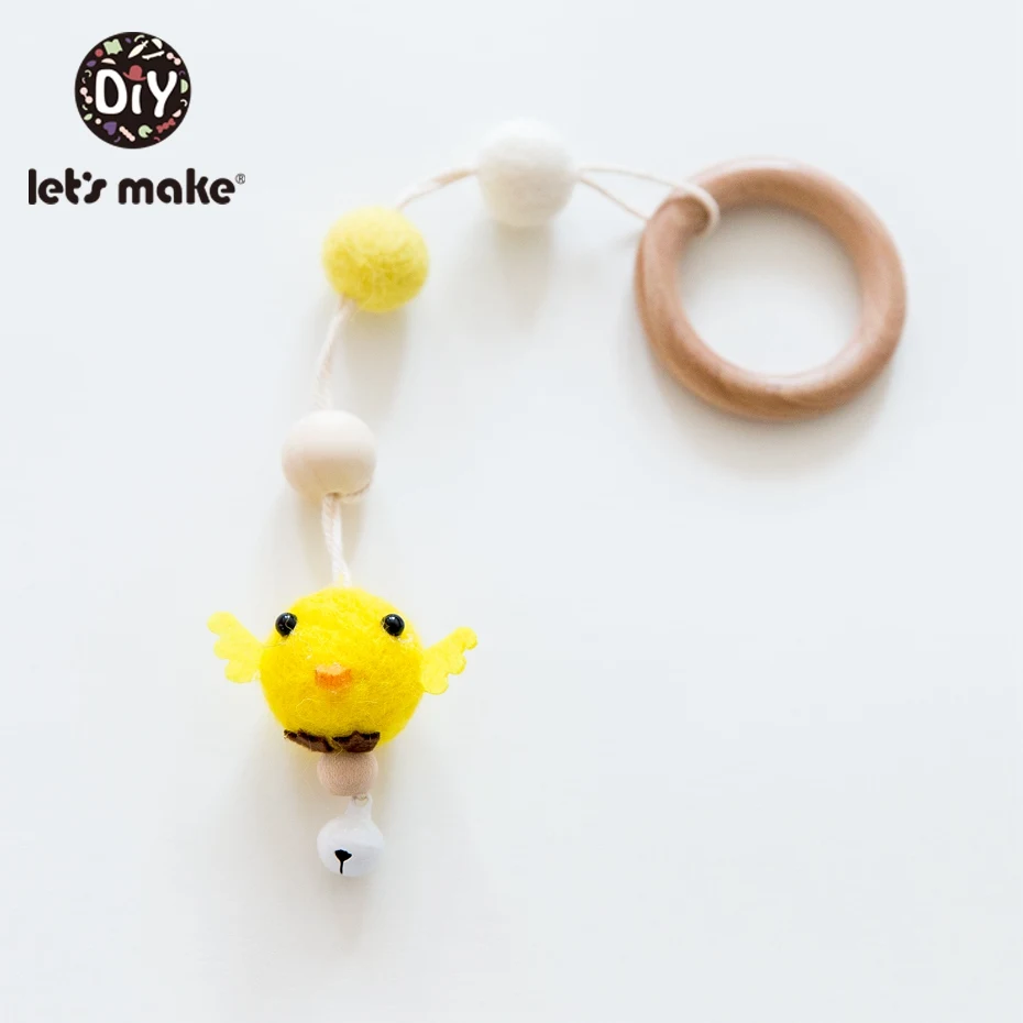 Let'S Make Baby Mobile 1 шт. шерстяные цепочки с животными фетровые шарики Pom для коляски кровать колокольчик подвесная пустышка для игры в спортзал игрушки декор для детской комнаты - Цвет: 5