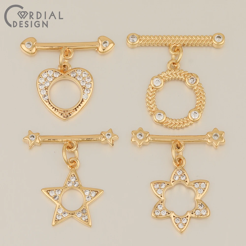 Cordial Design 30Pcs OT Clasps/DIY Making/CZ соединители/натуральное позолота/ювелирные