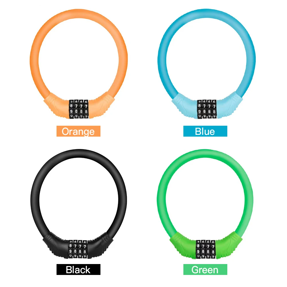 

Портативный замок для велосипеда, 4-значный замок для кабеля, карманный размер, замок для велосипеда, замок безопасности, противокражный зам...