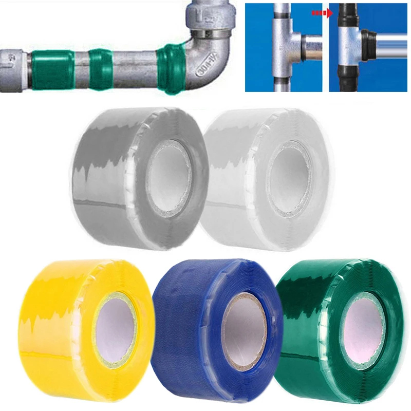 

1.5/3 Meters 2.5CM Waterproof Silicone Fiber Duct Tape Water Pipeline Repair Tape Stop Water Leak Self-fluxing Adhesive Tape New