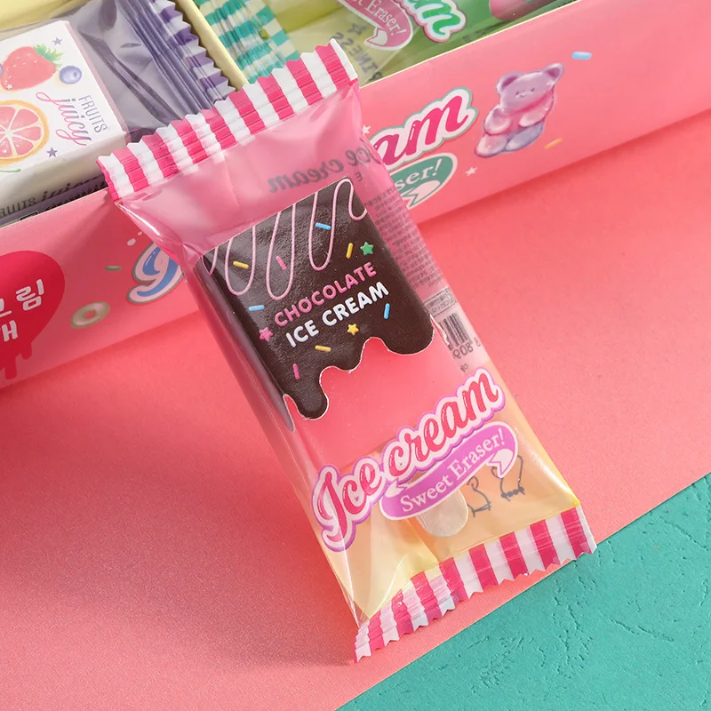 

1 шт. мультяшный мороженое Новинка Ластик резиновая школьная фотобумага канцелярские принадлежности Kawaii школьные принадлежности Канцтова...