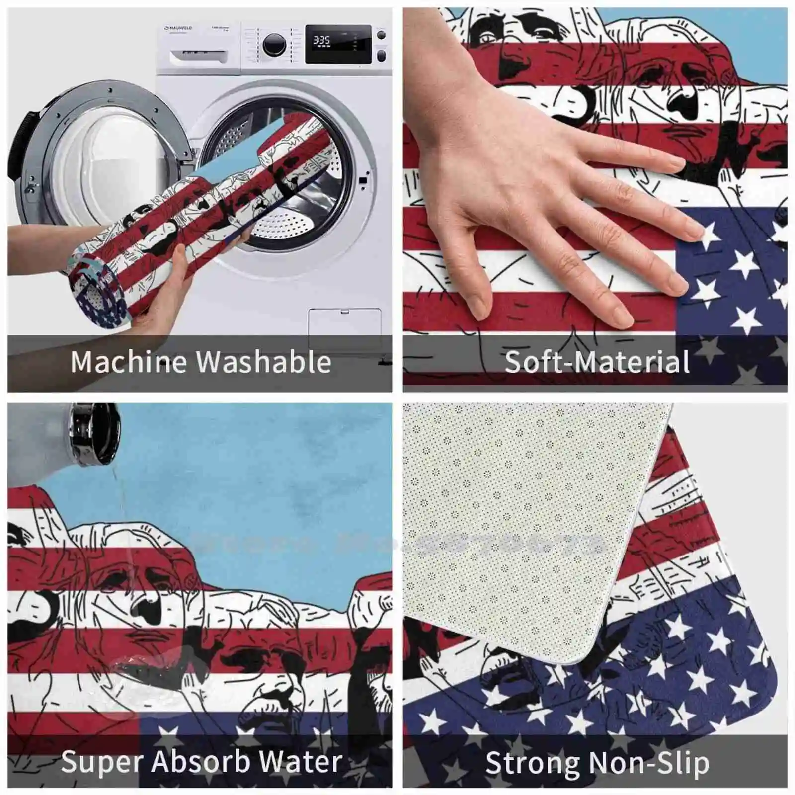 Удобный дверной коврик Mt Rushmore для ног гора президент Вашингтон Джефферсон