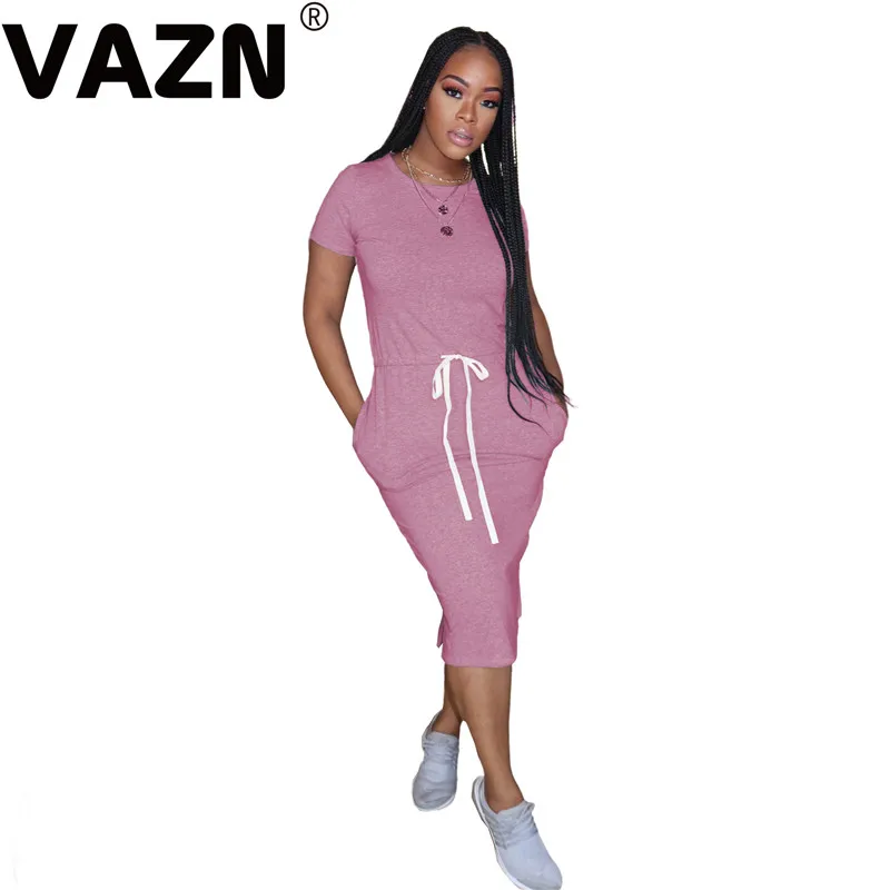 Женское леопардовое платье с коротким рукавом VAZN Черное Платье макси круглым