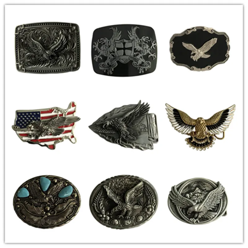 

Retail New 16 Different Style High Qulity Classic 3D Eagle Belt Buckle For Metal Fashion Men Buckles Belts Accessorie