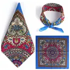 Этнический стиль, женский, мужской, Панк Хип-хоп бандана яркий цветной Пейсли Цветочный Принт, квадратный шарф для велоспорта, танцев, повязка на голову
