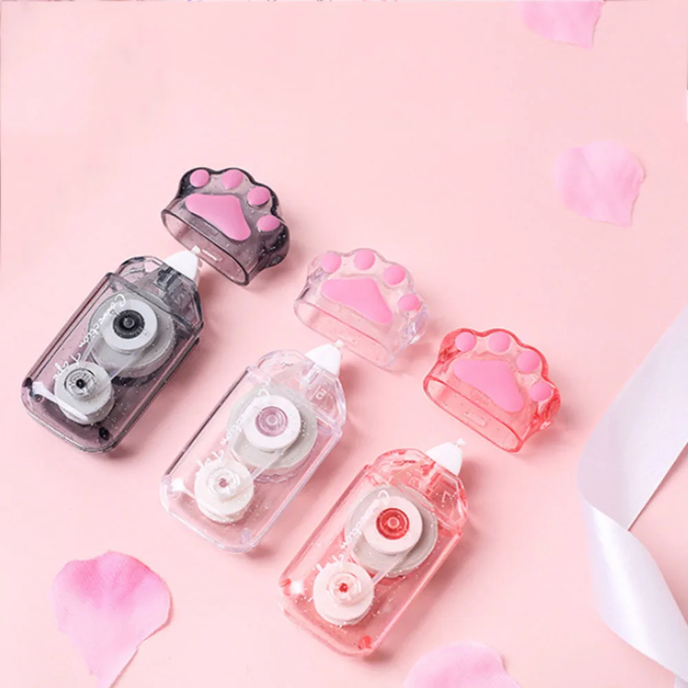 

Transparent Cat Claw Portable Correction Tape Pen 5mm*6mm White Out Modelling Correct Tool Kids Gifts School Supplies Stationery