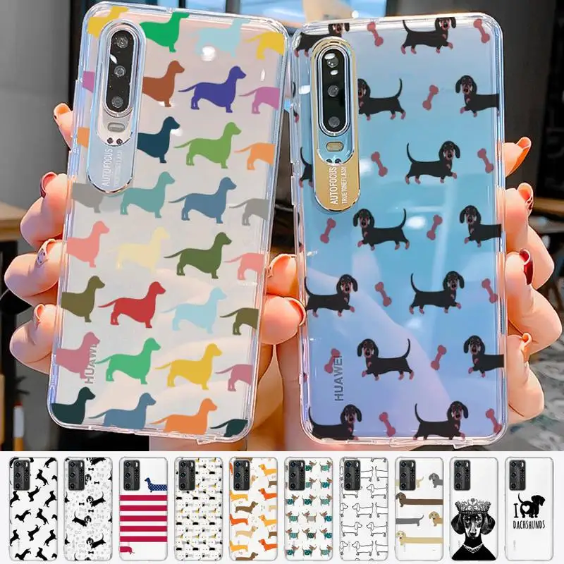 

Yinuoda Dachshund Silhouette Dog Phone Case For Huawei P 20 30 40 pro lite Psmart2019 Honor 8 10 20 Y5 6 2019 Nova3E