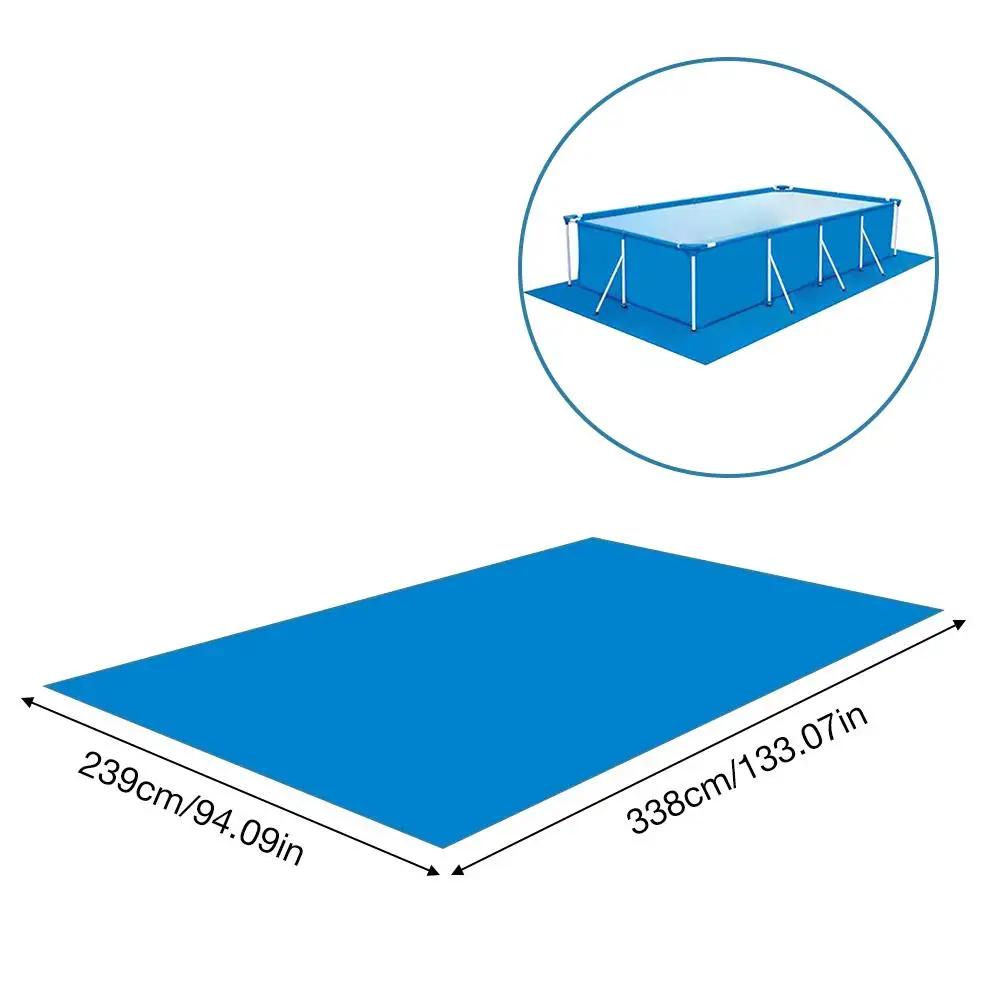 

338x239CM Swimming Pool Mat Rectangle Ground Cloth Lip Cover Foldable Polyester Floor Cloth Mat Dustproof Garden Pool Carpet