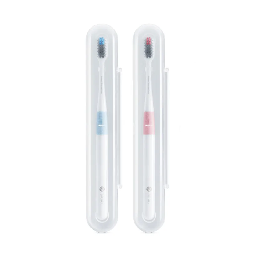 1 blue and 1 pink Xiaomi Mijia Doctor B Bass метод зубная щетка 4 цвета/комплект включает в себя походная коробка DR. BEI глубокая зубная щетка - Цвет: 1 blue and 1 pink