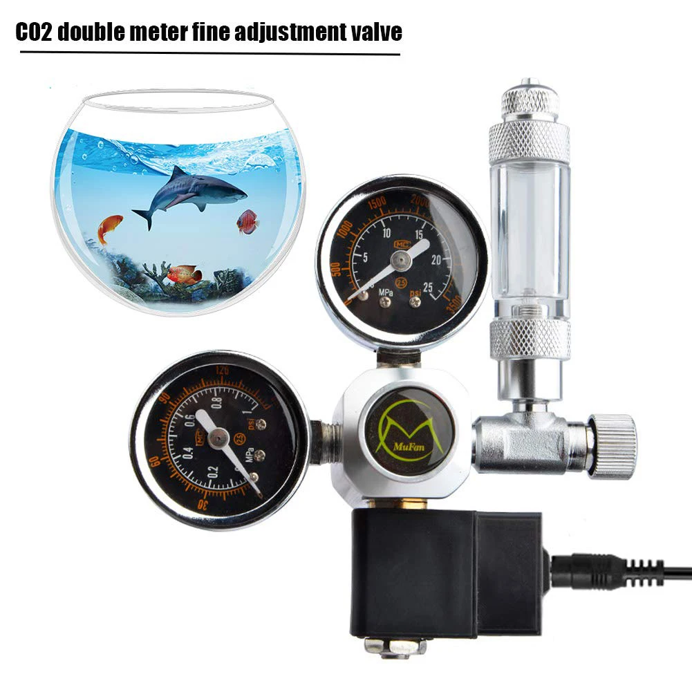 DIY Аквариум CO2 регулятор Магнитный комплект соленоида обратный клапан аквариум