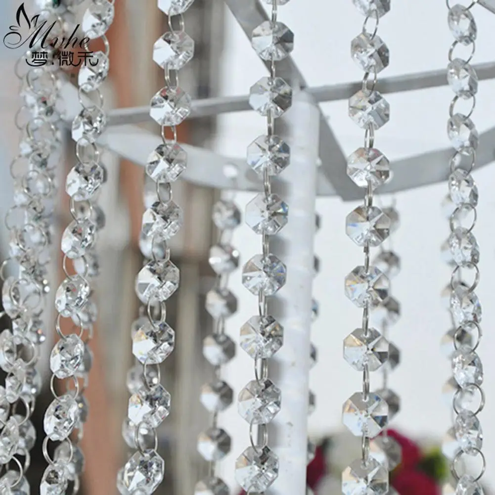 Новинка модные Восьмиугольные бусины из искусственного кристалла 100 см DIY