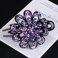 rhinestone flower duckbill claws hair clips women butterfly hollow hairpins female barrette sweets hairgrip hair accessories new
